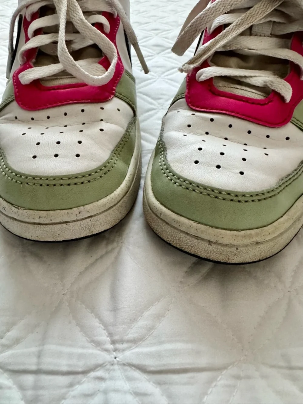 Nike Kids Court Borough Low Recraft Honeydew Pink Ultramarine Sneakers Sz 4